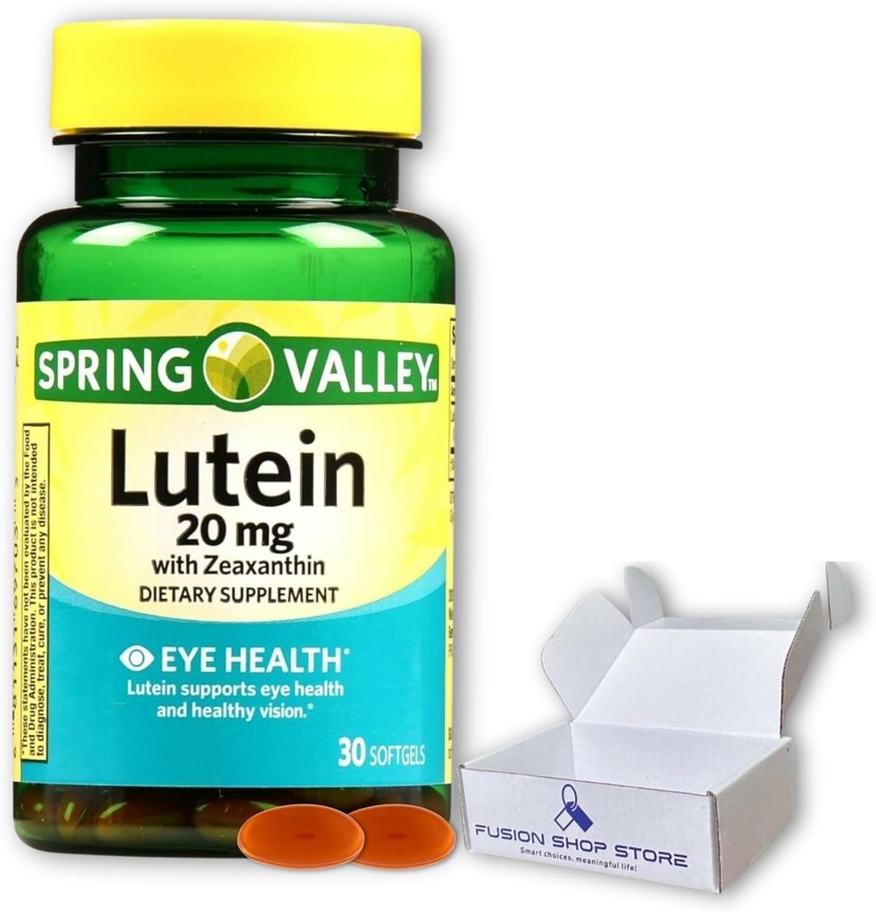 Ανοιξιάτικη κοιλάδα Lutein 20mg- με Zeaxanthin 30 softgels (Pack of 1), Boxed by Fusion Store