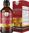 Ισλανδική Wild Caught Cod Liquid Oil Liquid - Fish Oil Drops with Omega 3, EPA, DHA, Βιταμίνη D & A - Liquid Cod Liver Supplement for Heart, Joint, Brain & Immune Support - 240 ml (8 Ουγγιά)