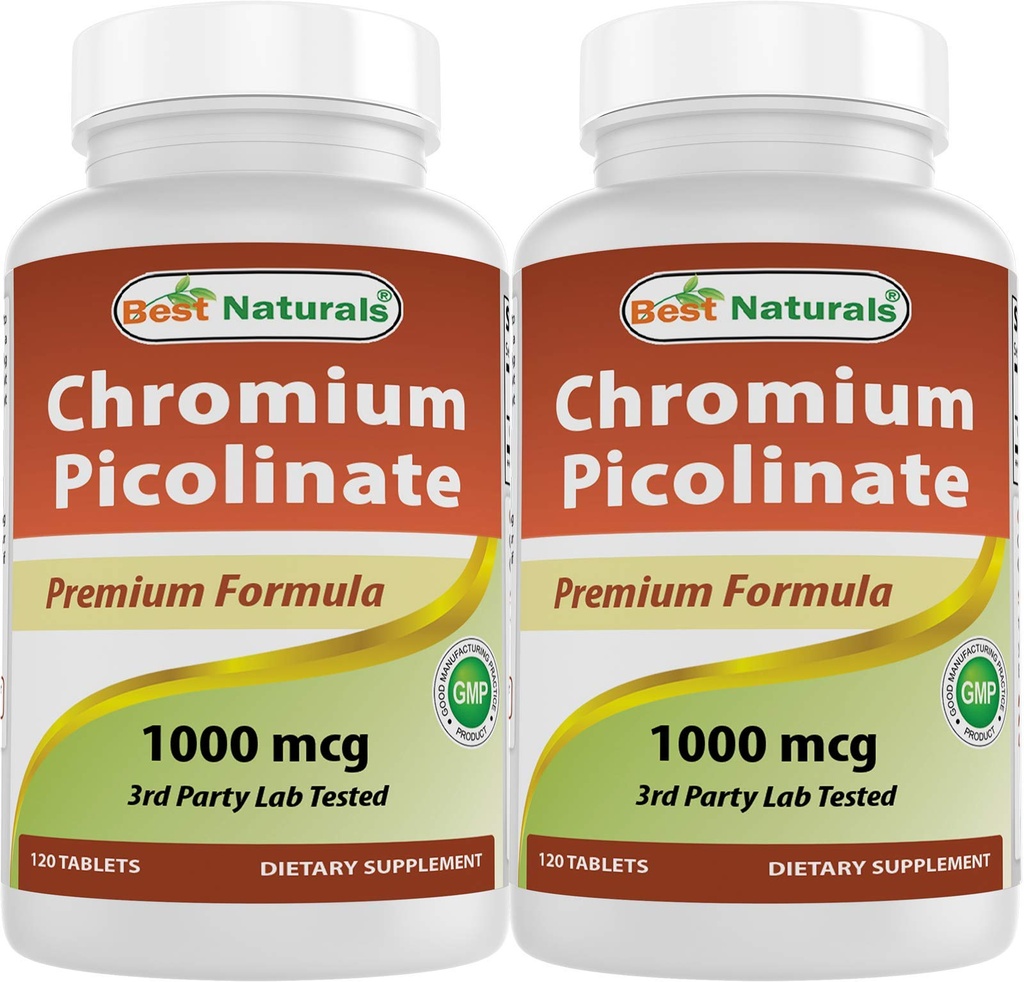 Best Naturals Chromium Picolinate 1000 mcg 120 δισκία (120 Count (Pack of 2))