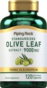 Piping Rock Olive Leaf Extract Capsules | 9000 mg | 120 Pills | 150 mg Ol Europein | Standardized Herbal Supplement | Non-GMO, Gluten Free