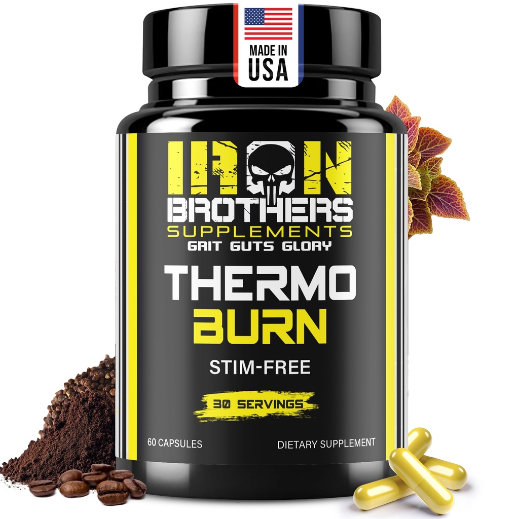 Demir Kardeşler Kadınlar ve Erkekler için Stimulant Free Fat Burners - Kilo Kaybı - Stim Thermogenic Fat Burner - Diyetsel Tamam - Metabolism Branson ile Cayenne Pepper - 30 Day Supply