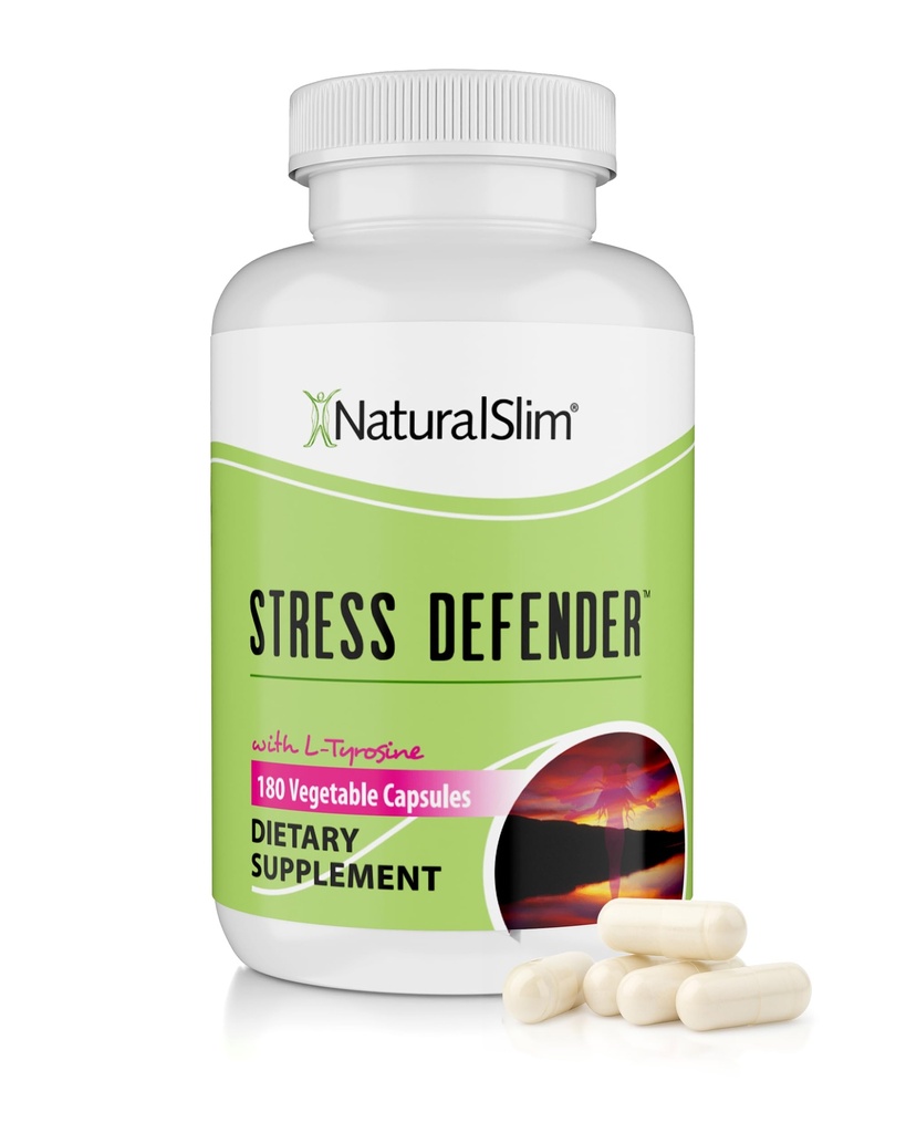 DoğalSlim Stresi Yardım Tamamı - Stres Defender, Yüksek Kortizol, Kontrol Cravings, Sleep & Metabolism Vitamin B5 Pantothenic Acid & L Tyrosine - 180 Sebze Capsules