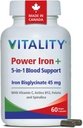 Vitality Power Iron ve Spirulina, 60 CT