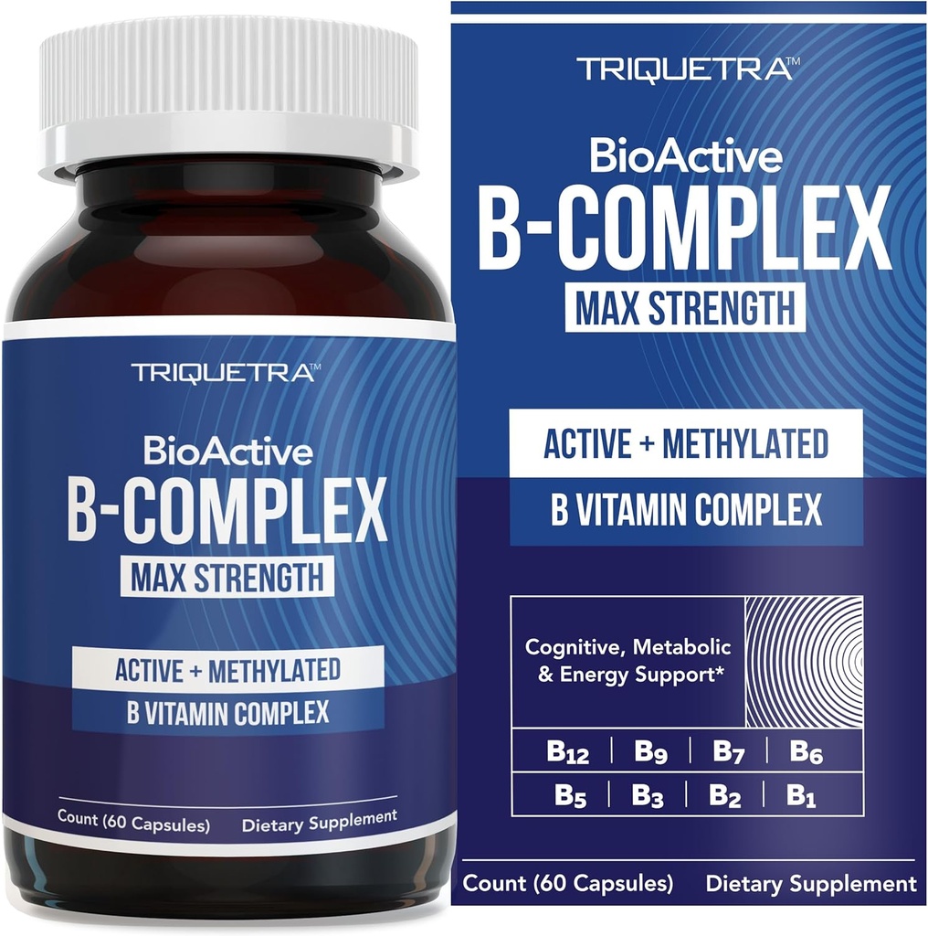 BioActive Vitamin B Kompleksi - Blood Stream Ready, Me Kompleks - The Torchfolate, 3 BioActive Forms of B12, BenfoPure® B1 & Pantesin® B5 - Klinik Dos'ta 12 B Vitamini - 60 Hizmet