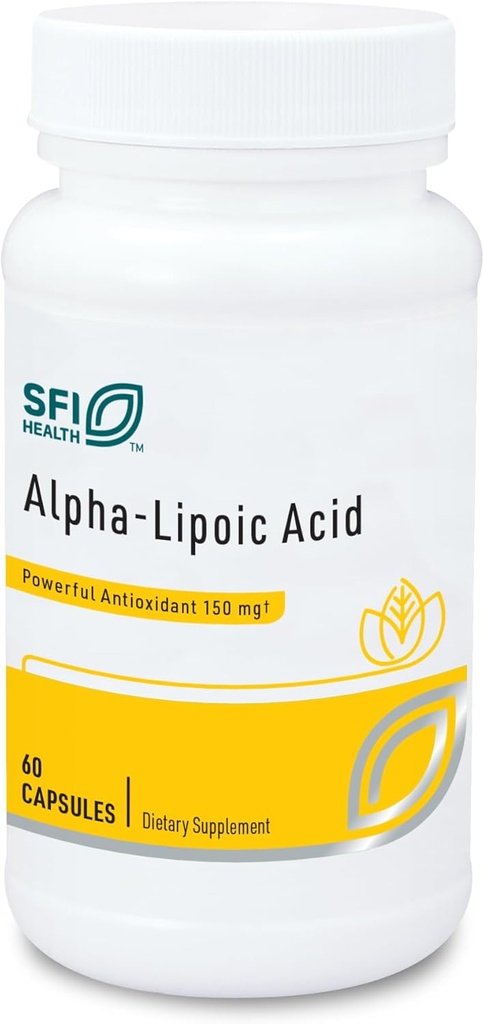 Klaire Labs SFI Health Alpha-Lipoic Acid 150mg - Συμπλήρωμα ALA για την προώθηση του ήπατος Detox, αντιοξειδωτική υποστήριξη - Hypoallergenic & Corn-free (60 κάψουλες)