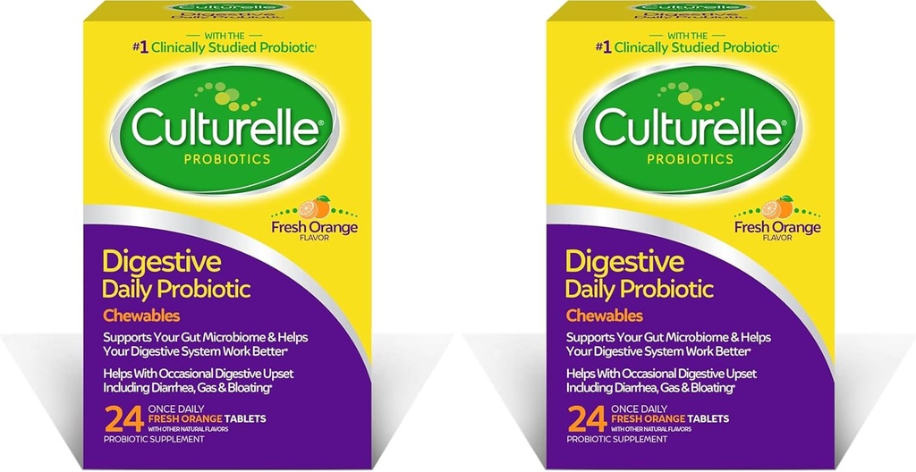 Culturelle Digestive Health Daily Probiyotik Chewables, Probiyotik for Men and Women, Most Klinikly Studied Probiyotik Strain, 10 Milyar CFUs, Supports Occasional Diarrhea, Gas & Bloating, 24 Count