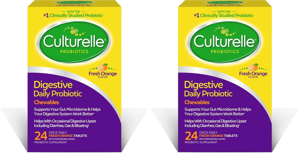 Culturelle Digestive Health Daily Probiyotik Chewables, Probiyotik for Men and Women, Most Klinikly Studied Probiyotik Strain, 10 Milyar CFUs, Supports Occasional Diarrhea, Gas & Bloating, 24 Count