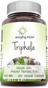Amazing India Triphala (Doğal Triphala Meyve) Supplement | 750 Mg per Service | 120 Veggie Capsules | Non-GMO | Gluten-Free