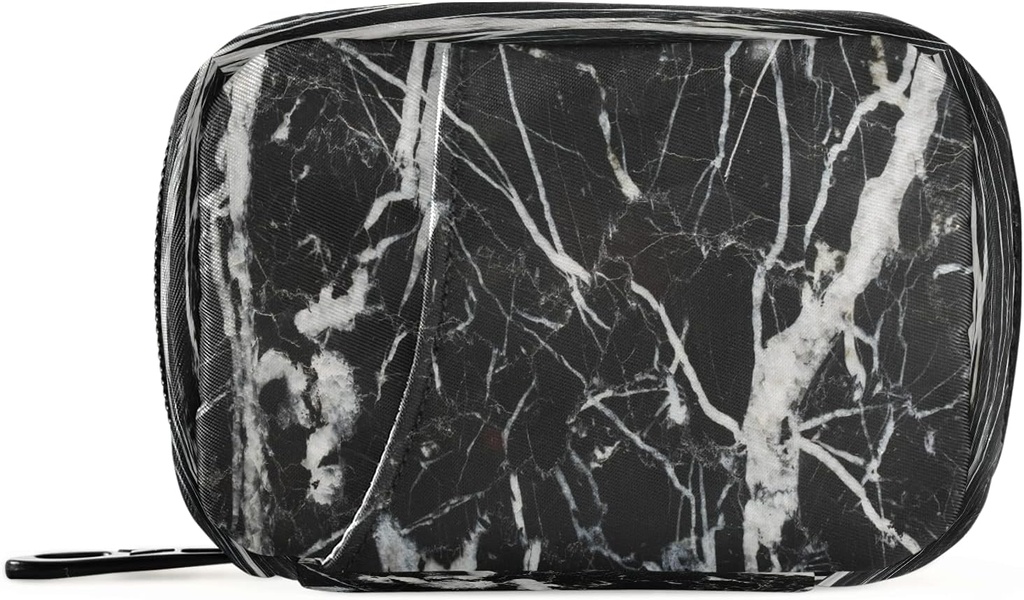 Black and White Mermer Pill Box 7 Günlük Pill Case Travel Pill Organizer Bag with diamond Weekly Case Compact Boyut for Vitamin Supplement Holder