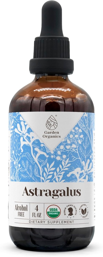 Astragalus USDA Organik Alkol Ücretsiz Ekstraksiyon | Diyetsel Tamam, Yüksek Yeterlilik Tincture | Doğal Onaylanmış Organik Astragalus (Astragalus membranus)