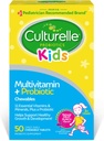 Culturelle Kids Chewable Multivitamin + Probiyotik for Kids, Ages 3+, 50 Count, Digestive Health, Oral Health & Immune Support - A Vitamin C, D3 & çinko da dahil olmak üzere 11 Vitamin ile