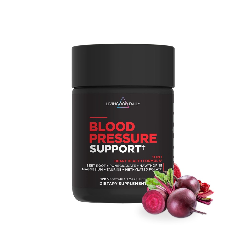 Lifeood Daily Blood Printing Support, Heart Health Supplement for Men & Women with Beet Root, Pomegranate, Hawthorn, Magnezyum & Taurin, Cardiovascular Support Formula, Vegan, 120 Capsulescular