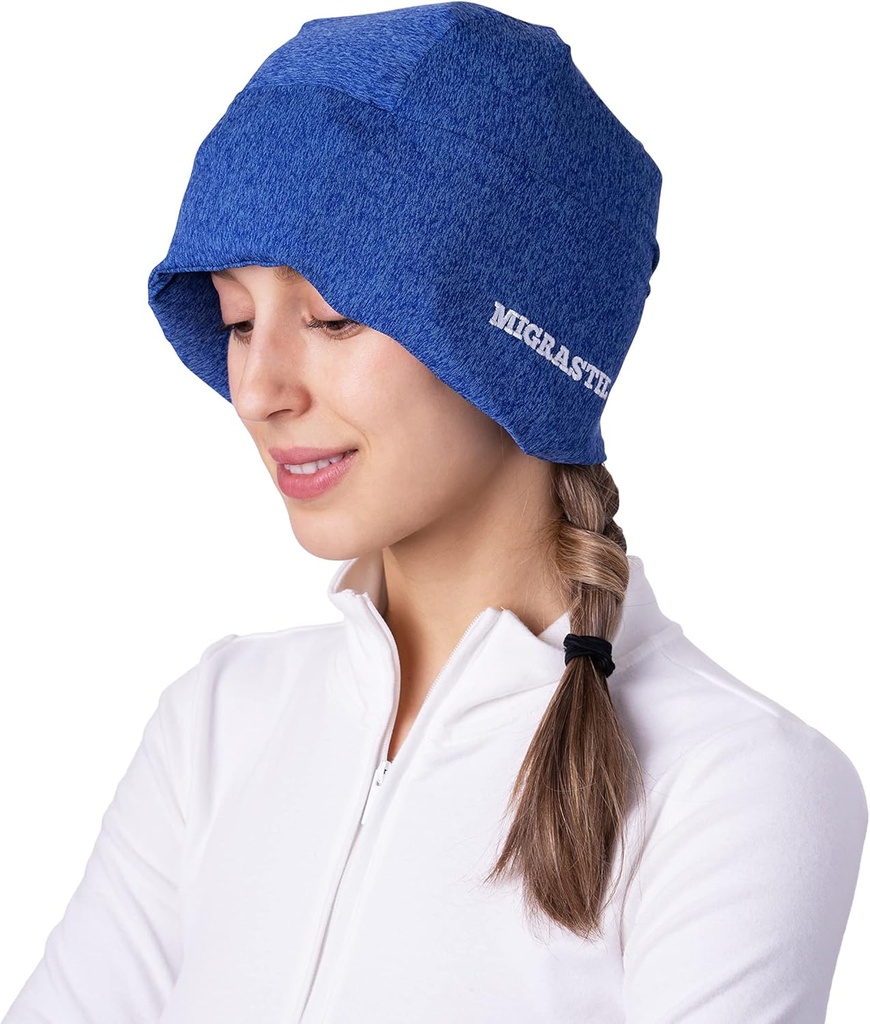 Migrastil MigraFreeze Deluxe Πονοκέφαλος & Καπέλο Ημικρανίας. Μαλακό, εύκαμπτο καπάκι Gel ψύξης για άνδρες και γυναίκες. Φόρμα συναρμολόγησης Ice Pack και το κεφάλι Wrap με Zippered τσάντα αποθήκευσης. Άνετο, χωρίς πόνο σχεδιασμό.