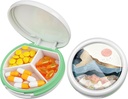 Serfeymi Small Pill Box - Purse Pocket için Portreatif Pill Box - Tıp için Uygun, Vitamin, Fish Oil, Supplements - White (Mountain Sunrise)