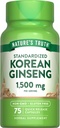 Nature's Truth Korean Ginseng Capsules | 75 Count | Standartlaştırılmış Tür | Non-GMO & Gluten Free Supplement Supplement