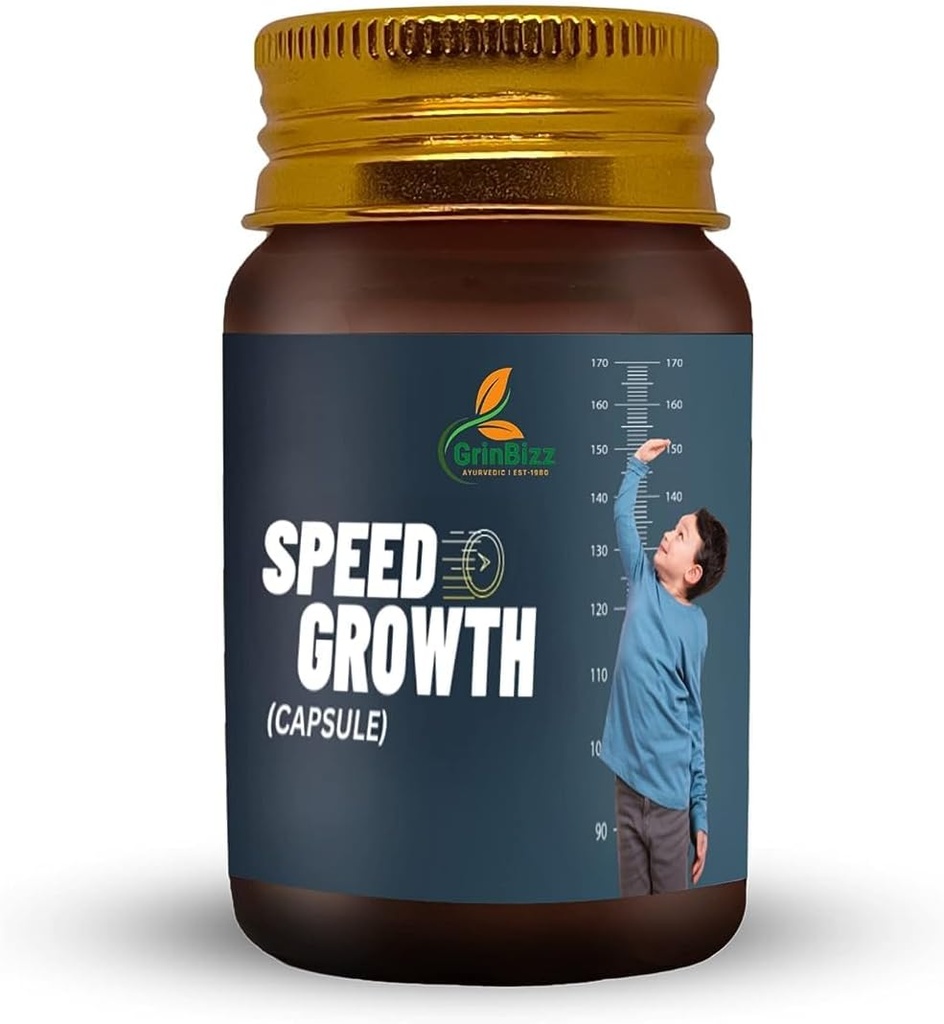 Sheltr Speed Growth Capsule Advanced Herbal Formula, Boy | Büyüme | Boy Büyüme | Vücut Büyümesi | Kızlar ve Erkekler için | No Side Etkileri | 100% Ayurvedic (Speed growth pk 15 Capsule)