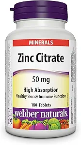 Webber Naturals Çinko 50 mg, 180 Tablet