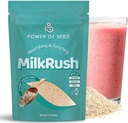 Milkrush Lactation Emzirme Desteği - Oats Seeds & Almond Lactation Drink Mix - Süt besleme Superfood Mix with Omega 3, Iron & Food - Kosher Sertifikalı - 12oz Bag