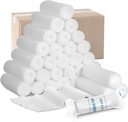 Treela 100 Rolls Gauze Bandage, 4 in x 5 Yards, Elastic Bandages Individual Packaging Sterile Non Latex First Aid Pads Medical Breathable Gauze Roll Wrap for Safety Wound Caring and Supplies