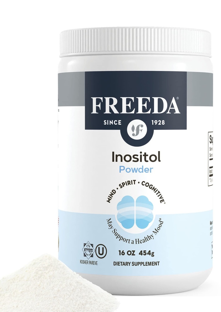 FREEDA Pure Myo-Inositol Toz - Hormonlar için B8 Vitamini, Mood & Cellular Health – Destekler Ferttitude, Focus, Energy & Nervous System Function – Kosher, Vegan, Non-GMO, Gluten-Free (16 oz)