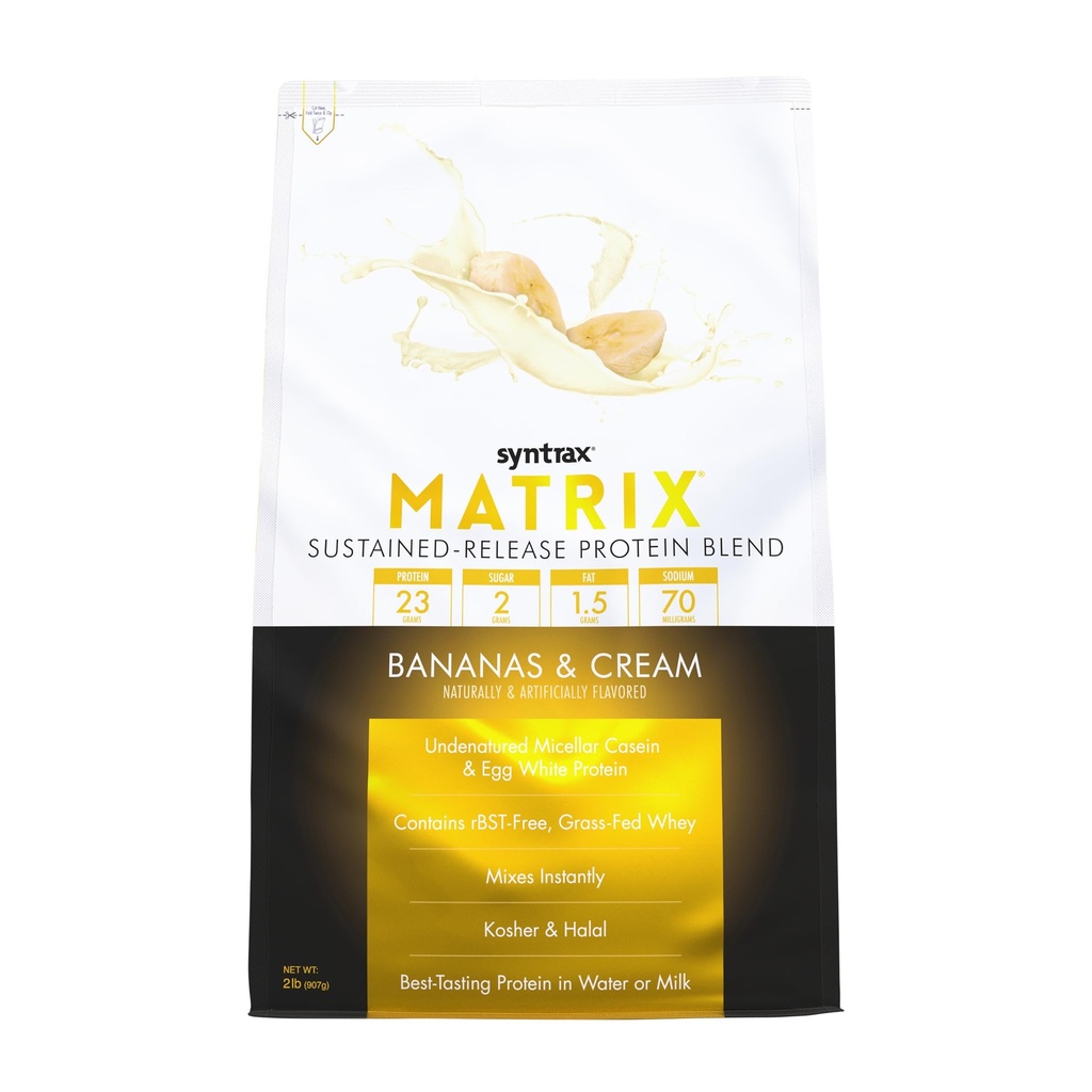 Syntrax Beslenme Matrix - Sustained-Release proteini, Bananas & Cream 2 lbs.