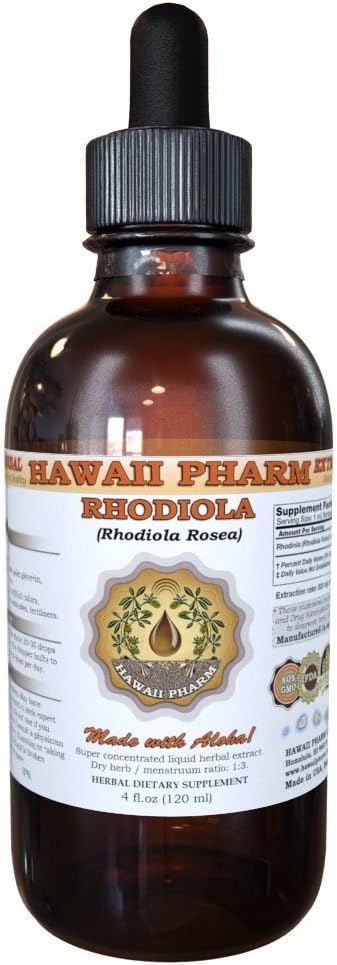 Hawaii Pharm Rhodiola (Rhodiola Rosea) Sıvı Ekstraksiyon, Tincture, Herbal Supplement, ABD'de 2 fl.oz