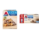 Atkins Caramel Chocolate Nut Roll Snack Bar, Protein Snack, Fiber, 2g Sugar, 16 Count & Milk Chocolate Delight Protein Shake, 15g Protein, Low Glymicmic