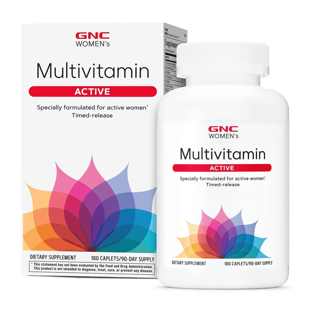 GNC Δραστική πολυβιταμίνη των γυναικών Κλινικά αποδεδειγμένη για τη διατροφή, την αποκατάσταση της άσκησης, την παραγωγή ενέργειας, την υγεία των οστών, την ομορφιά, το ανοσοποιητικό, τη βιοτίνη, τον σίδηρο, τον ψευδάργυρο, 180 αμπούλες