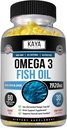 Kaya Naturals Ωμέγα 3 συμπλήρωμα - Φτιαγμένο Ωμέγα 3 ιχθυέλαιο - 100% καθαρό πελαγικό ιχθυέλαιο με γεύσεις χωρίς ψάρια - 60 κόμης Softgels