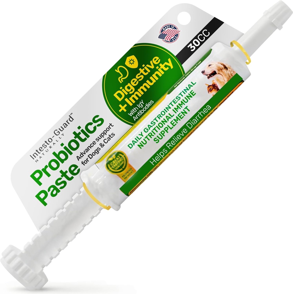 Probiotics Paste for Dogs Prebiotic for Canine, Gut Support, & Immune Boost, All Natural with 1 Billion per ML Includes (MOS)+ Beta Glucans + D-Mannose, No Animal by-Products - 30ML Single Tube
