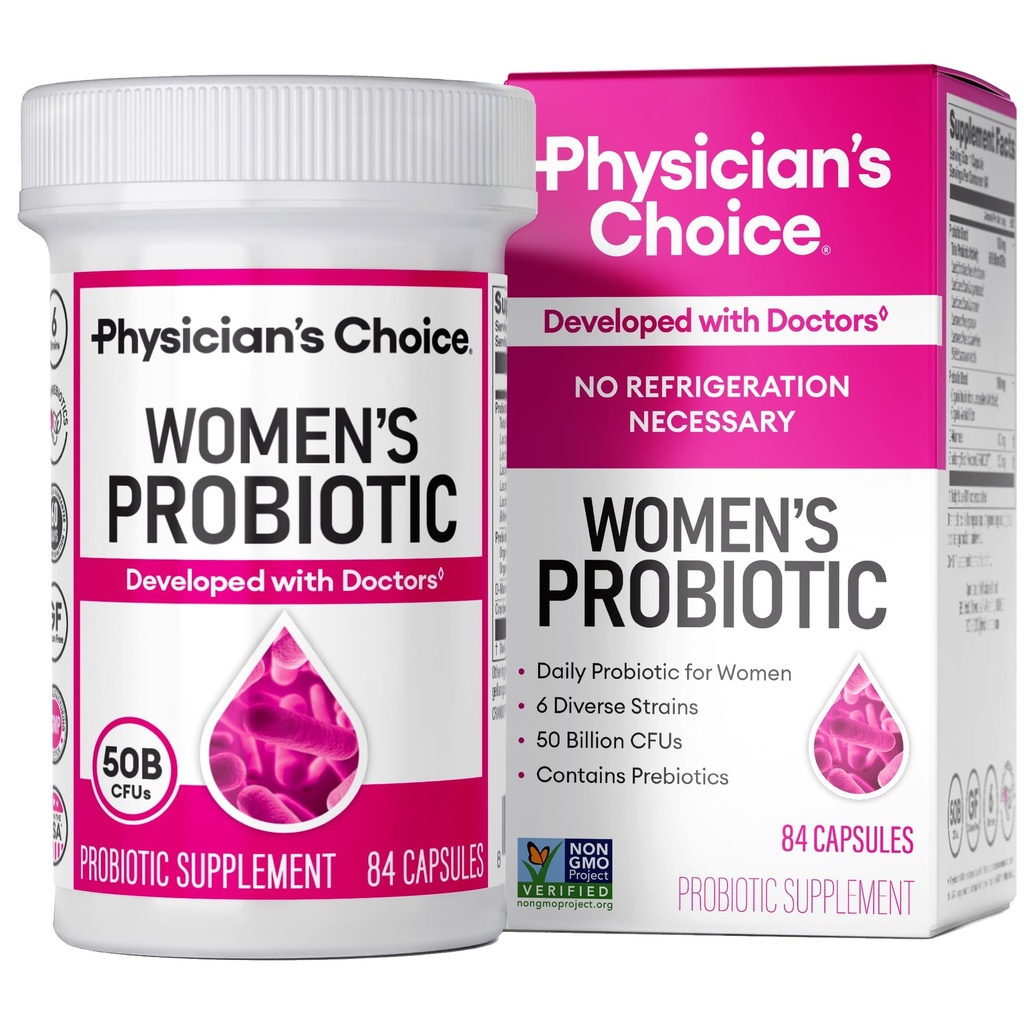 Doktor'un Kadınları Için Probiyotikleri - PH Balance, Digestive, UT, & Feminine Health - 50 Milyar CFU - Kadınlar için 6 Benzersiz Strains - Organik Prebiyotikler, Cranberry Tür+ - Kadınlar Probiyotik - 84 CT CT