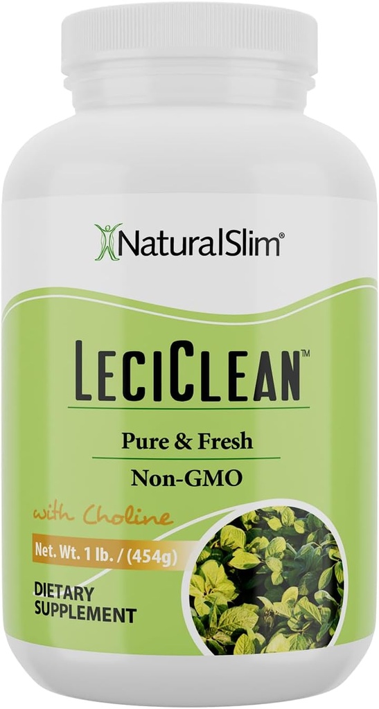 NaturalSlim Natural Soy Lecithin Granules with Choline - Συμπληρώματα Λεκιθίνης Αμιγούς & Φρέσκιας Κοκκίνης για Καθαρισμό & Γνωστική Υποστήριξη - Μη ΓΤΟ Βαθμός Τροφίμων - 1 λίρα