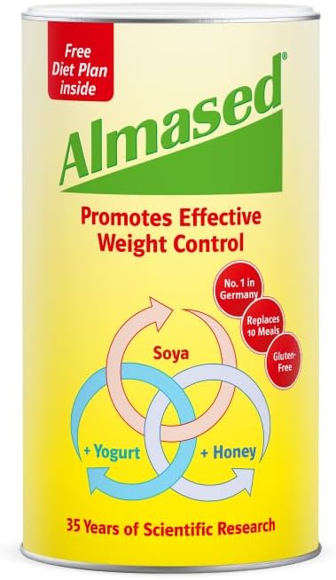 Almased Meal Replacement Shake - Φυτική βασική πρωτεΐνη - Φόρμουλα απώλειας βάρους - Χαμηλή-γλυκαιμική υψηλή πρωτεϊνική διατροφή - Μεταβολισμός & Ενέργεια Booster - 17,6 oz