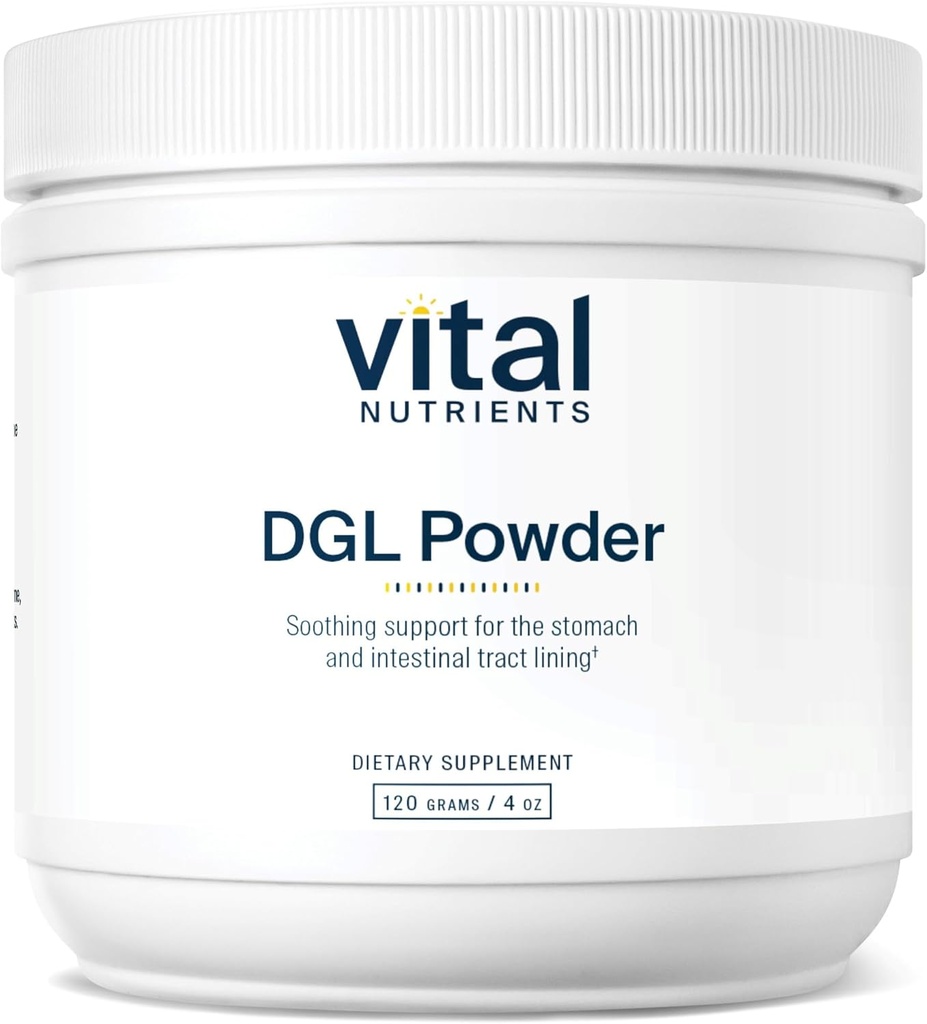 Vital Nutrients DGL Toz | Vegan DGL Licorice Root Extract to Support Health Stomach Lining and Digestive Tract* | Gluten, Süt, Soy Free | Non-GMO | 120g
