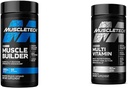 MuscleTech Muscle Builder με 400mg ATP και Platinum Multivitamin με Amino Support Matrix και Βιταμίνη C - Muscle Building και ανοσοποιητικό συμπλήρωμα στήριξης Bundle για άνδρες και γυναίκες