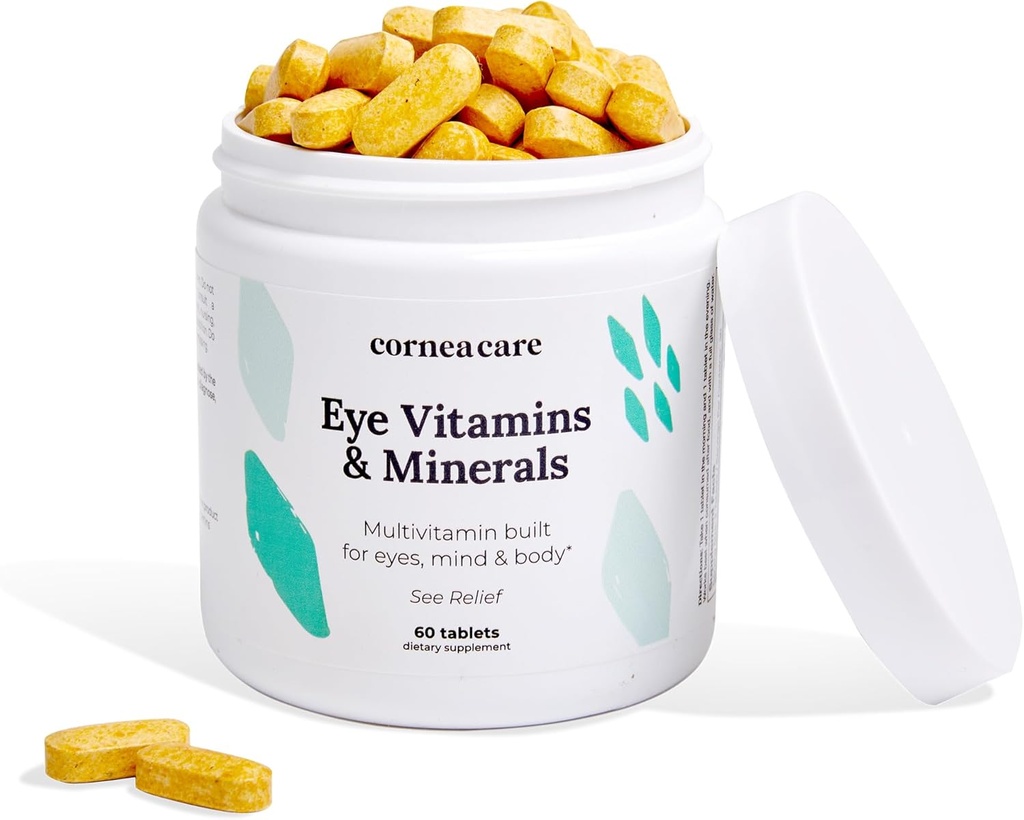 CorneaCare Vitaminleri ve Mineraller | Vizyon ve Sağlık için Çokvitamin | Kuru Göz Tamamları | 60 Tablet