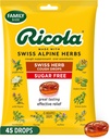 Ricola Sugar Free Swiss Herb Cough Drops, 45 Kont, Cough Suppressant & Throat Relieving Drops with Natural Sourced Menthol, Pleasing Taste for Coughs & Throat Irritation Symptom Relief