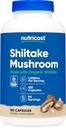 Nutricost Organic Shiitake Mushroom Caps 1000mg, 90 Servings - CCOF Certified Made with Organic, Vegetarian, Gluten Free, 500mg ανά κάψουλα, 180 κάψουλες