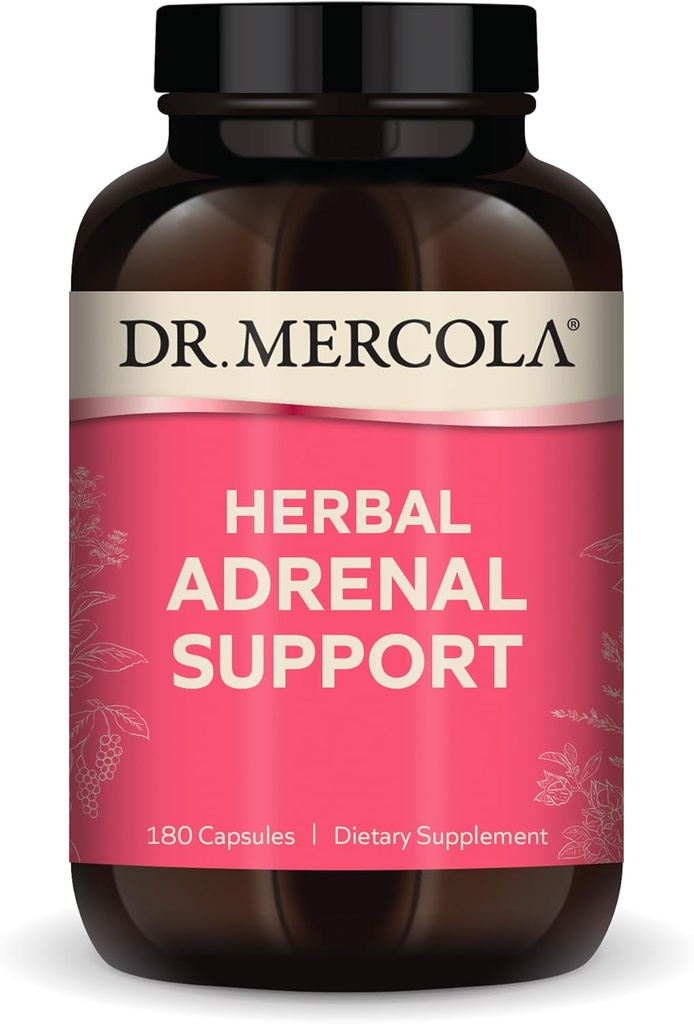 Dr. Mercola Herbal Adrenal Destek, 90 Hizmet (180 Capsules), Diyet Supplement, Mood ve Stres Yönetimi, Non-GMOMO