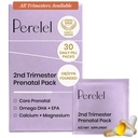 Perelel 2nd Trimester Prenatal Pack, Multivitamin Magnezyum, Omega 3, Iron & Food, Second Trimester Wellness, Soy & Gluten Free, Non GMO, 30 Daily Pill Packs