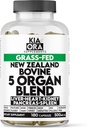 Grass Fed Bovine 5 Organ Complex – Συμπλέκτης ήπατος, καρδιάς, νεφρών, σπλήνας & πάγκρεας – Παγωμένη γήινη συμπλήρωμα για την ενέργεια, Detox & ανοσοποιητική υποστήριξη – 180 κάψουλες