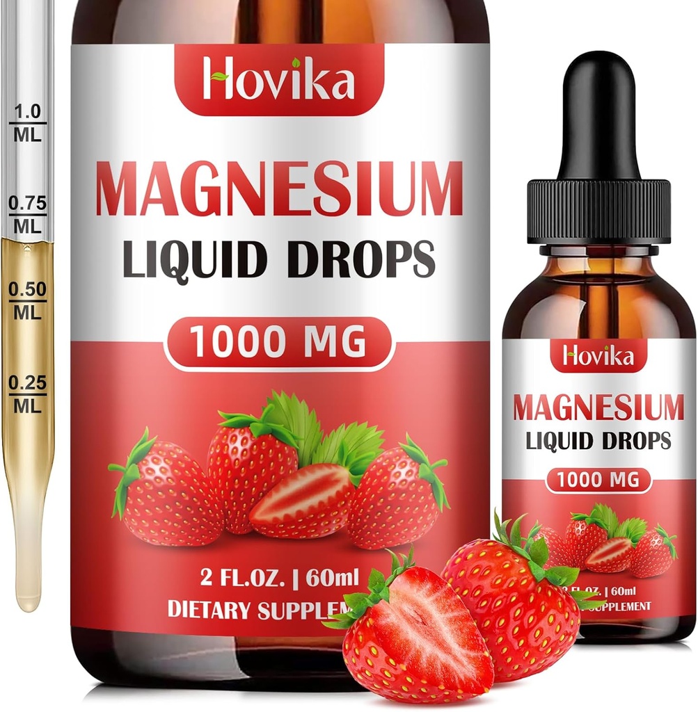 Citrate, Malate ve Taurate ile Magnezyum Tamamı, Potasyum, çinko, CoQ10, D3, B6, Rahat Mood için B12, Kas, Enerji- Strawberry Flavor, 2 Fl Oz