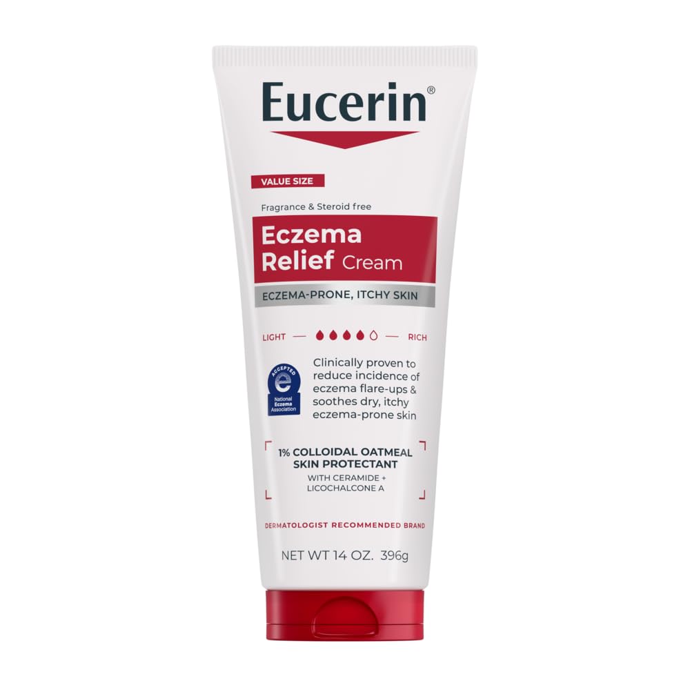 Eucerin Eczema Relief Body Cream, Eczema Cream ile Colloidal Oatmeal, Ceramid-3 ve Licorice Root Extract, 14 Oz Tube