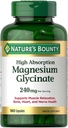 Nature's Bounty High Abxia Glycinate 240 mg 180 Capsules