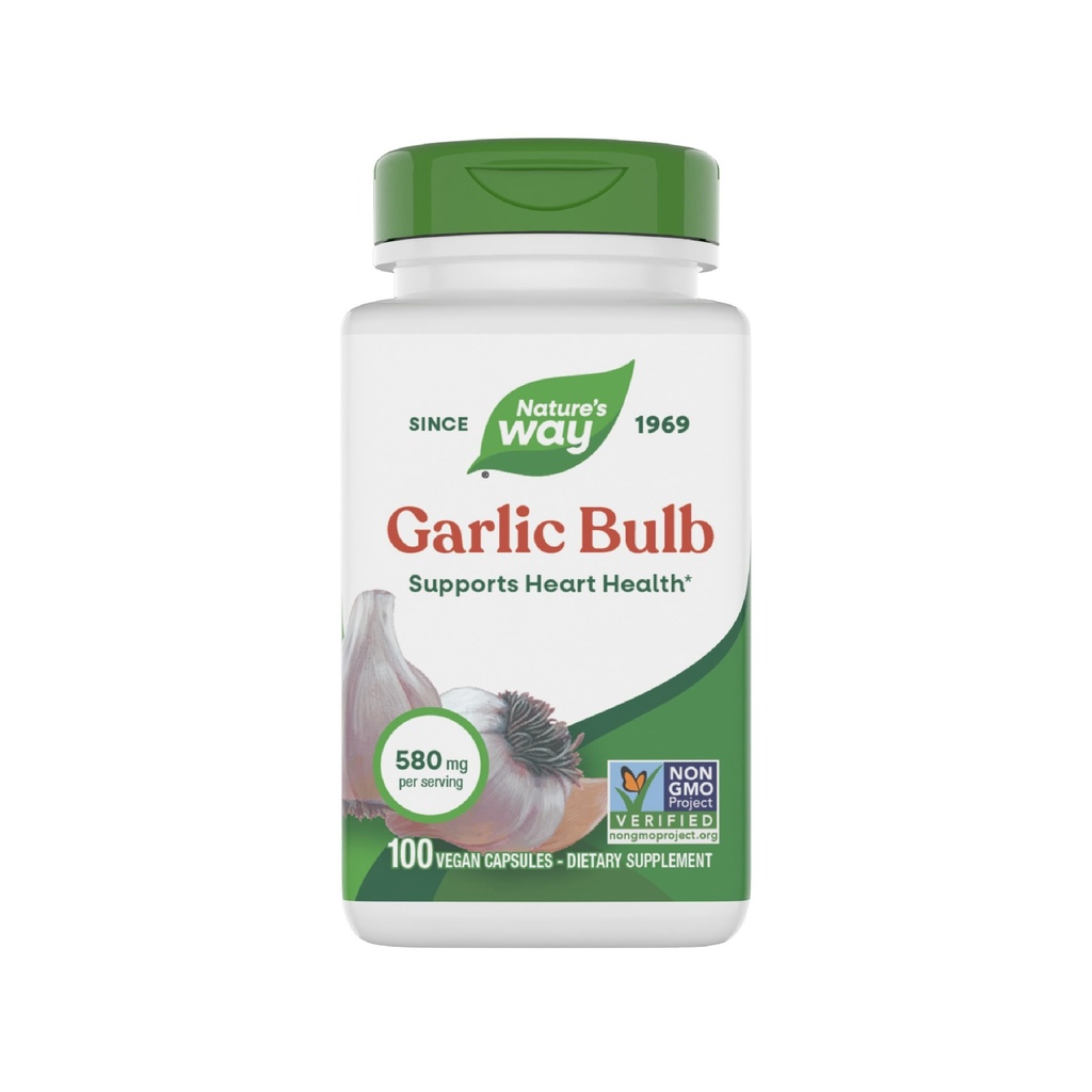Nature's Way Bulb Bulb, Supports Heart Health*, Non-GMO Project  Valid, 580 mg per Service, Vegan, 100 Capsules (Packating May Vary)