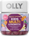 OLLY Kids Multivitamin & Probiyotik, Sınırlı Edition, Digestive Support, Vitamins A, D, C, E, B, çinko, Chewable Supplement, Sugar Plantmy - 40ct
