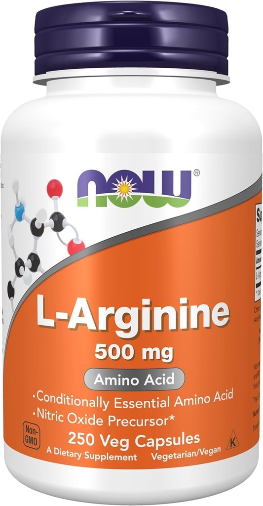 L-Arginine 500 mg,250 Veg Capsules (packing değişebilir