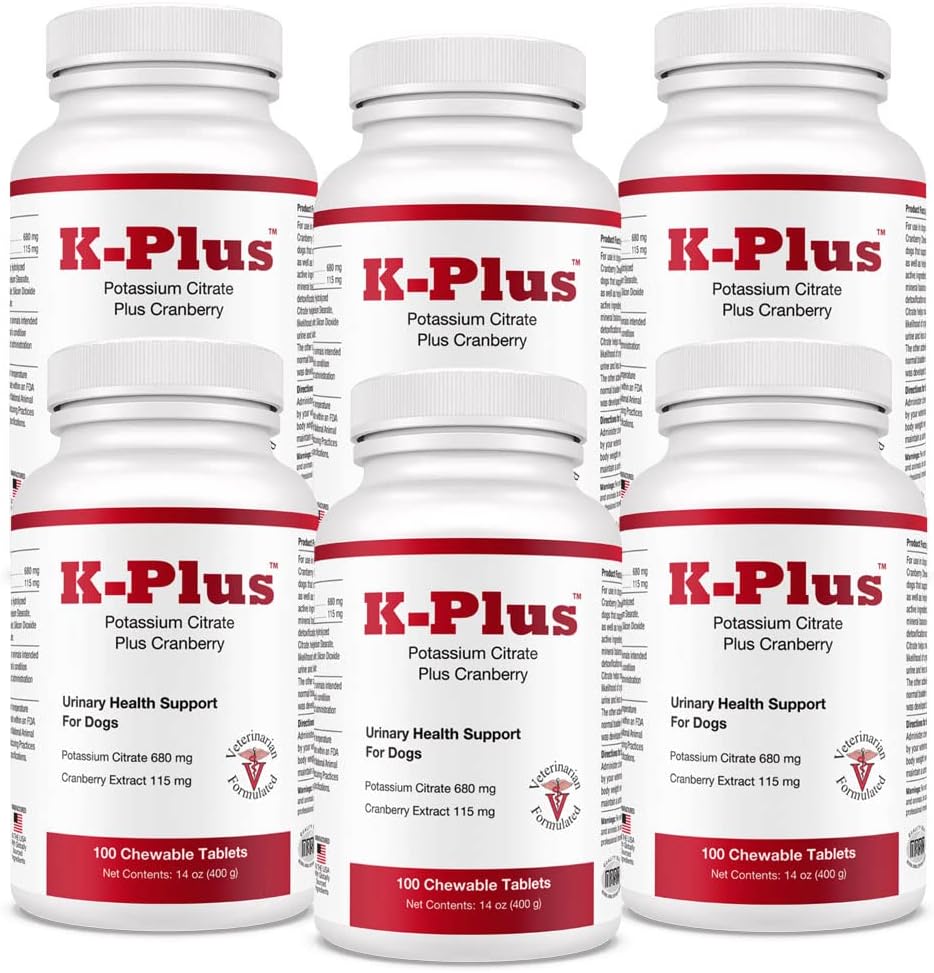 K-Plus P Properties Citrate Plus Cranberry Supplement for Dogs - Vet Onaylandı UTI Remedy - Her Köpek Breed için - 6Pack (600ct)