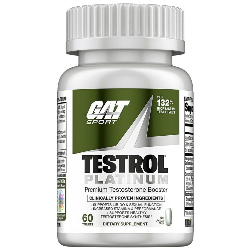 Test Platinum, GAT Sport Stamina + Libido + testosteron Boost, Boron, Vitamin D, çinko, 60 Tablet