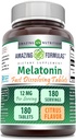 Amazing Formulas Melatonin Fast Dis deploy Supplement | Citrus Flavor | 12 Mg Per | 180 Tablet | Non-GMO | Gluten-Free | Made in USA